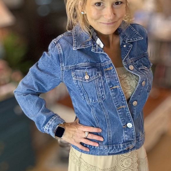 New w Tags HUDSON JEANS Classic Trucker Denim Jean Jacket size Small / Medium - Picture 10 of 12